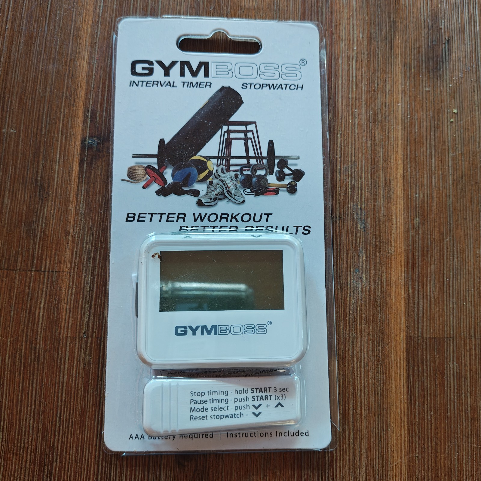 Interval Timer and Stopwatch - White/Gray Gloss Gym Boss workout ZB1