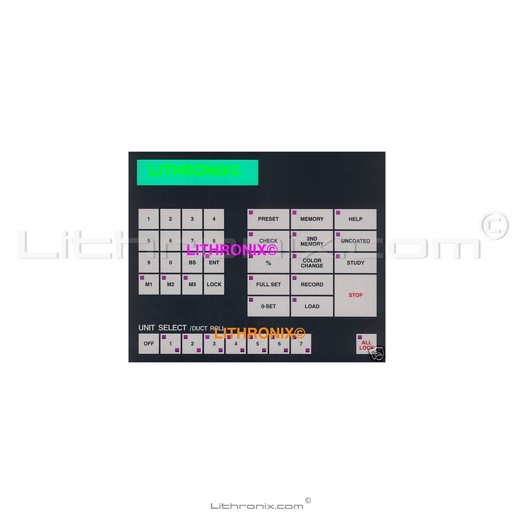 Komori Lithrone PQC-III 7c IWR Unit Selection Membrane