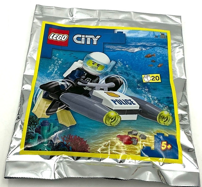 Lego New Police Diver w/ Underwater Scooter City Town Foil Pack Sealed