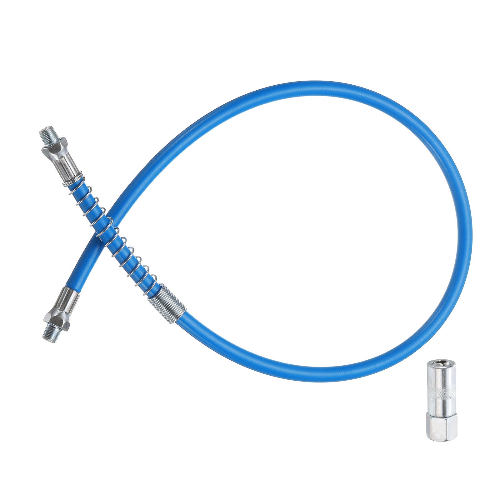 Grease Gun Hose Kit 23.8" 10000 PSI Spring Flex High Pressure Quick Release