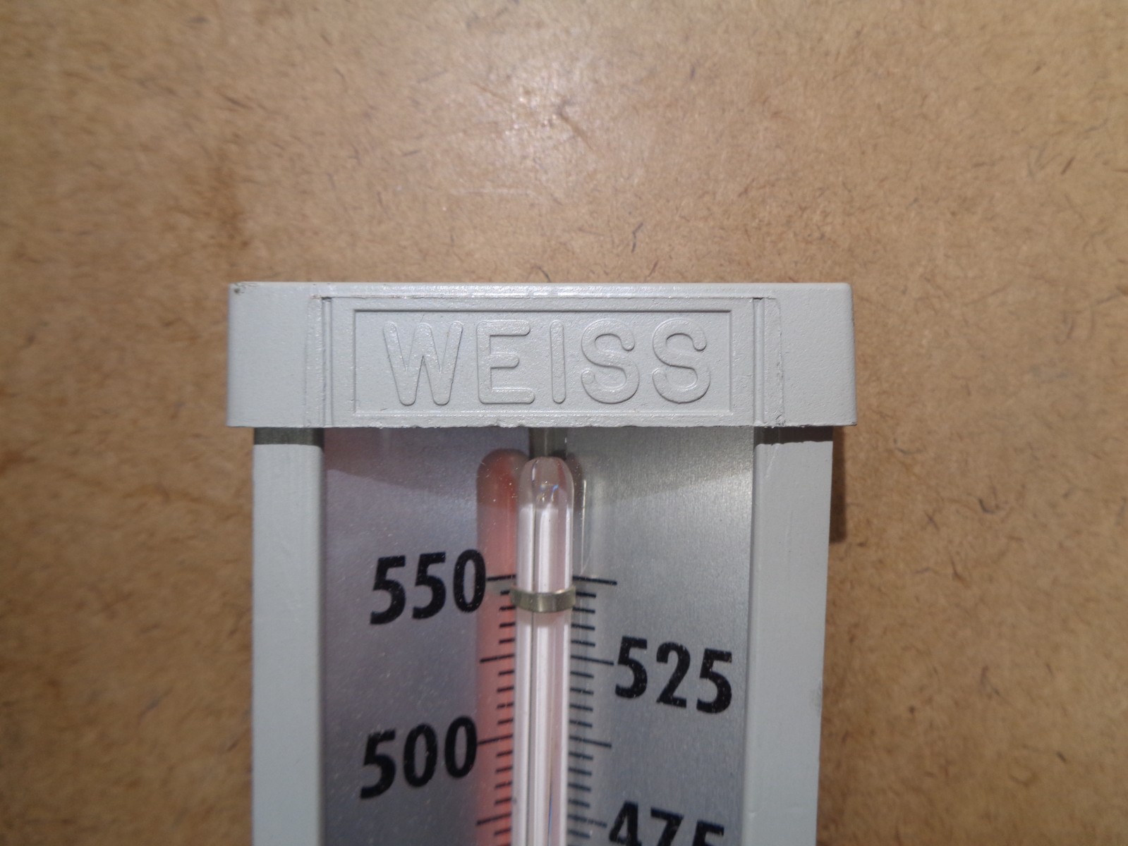 WEISS 90 DEGREE ANGLE GLASS THERMOMETER 50-550℉ RANGE NEW