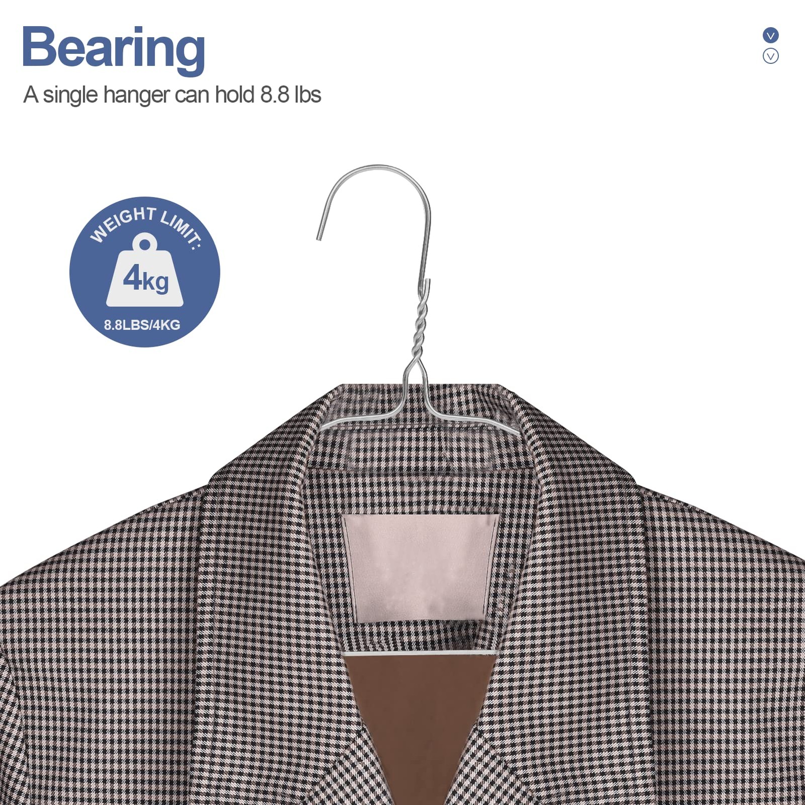 Wire Metal Clothes Hangers Bulk 100 Pack with Groove, 16.7 Inch, 12 Gauge Ult...