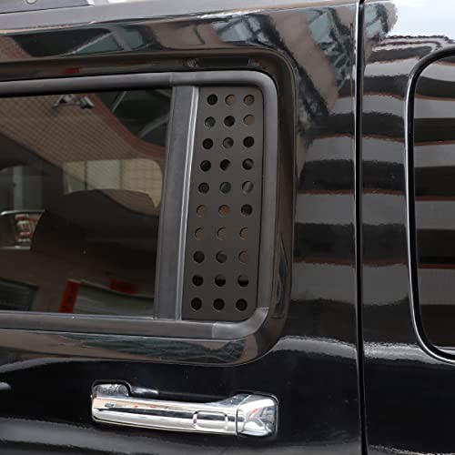 Aluminum Alloy Rear Door Window Decals Glass Cover Trim Panel for Hummer Black