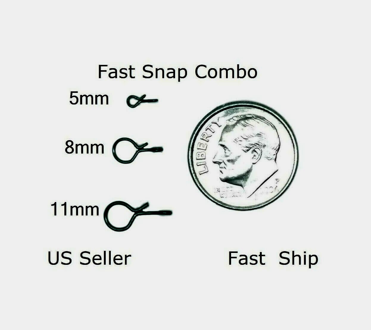 5/8/11mm Fast Snaps COMBO Quick Link No Knot Clip Fly Lure Fas Snap +Free Ship