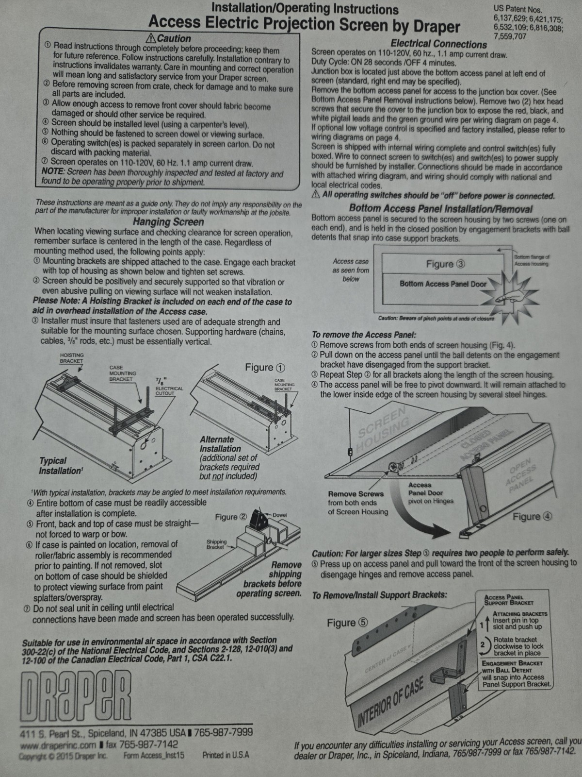 The Access Electric Projection Screen by Draper Model UAV-15-484930