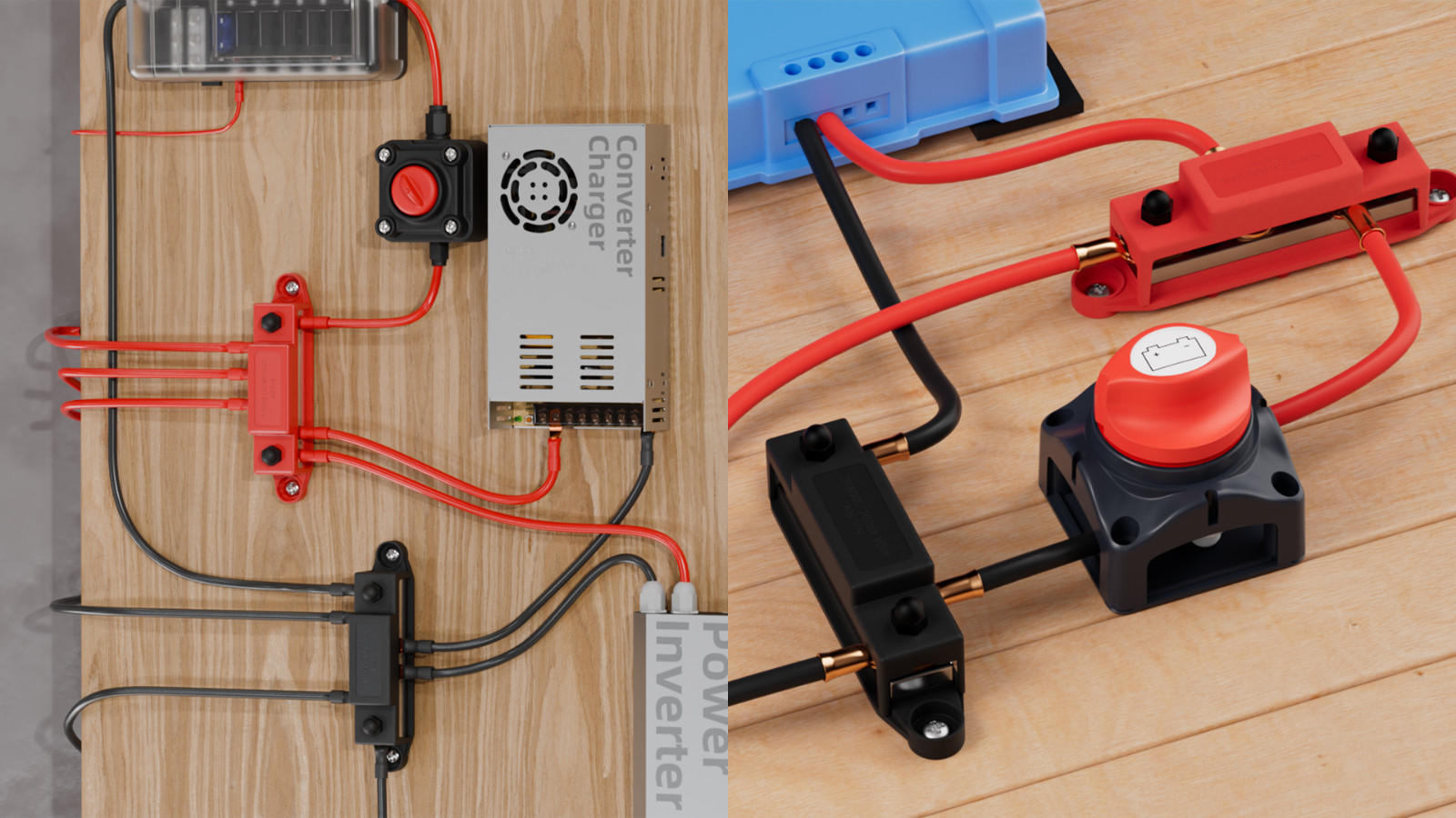 400A 12V Power Distribution Block, 6 Studs, Marine Bus Bar, Copper Terminal for