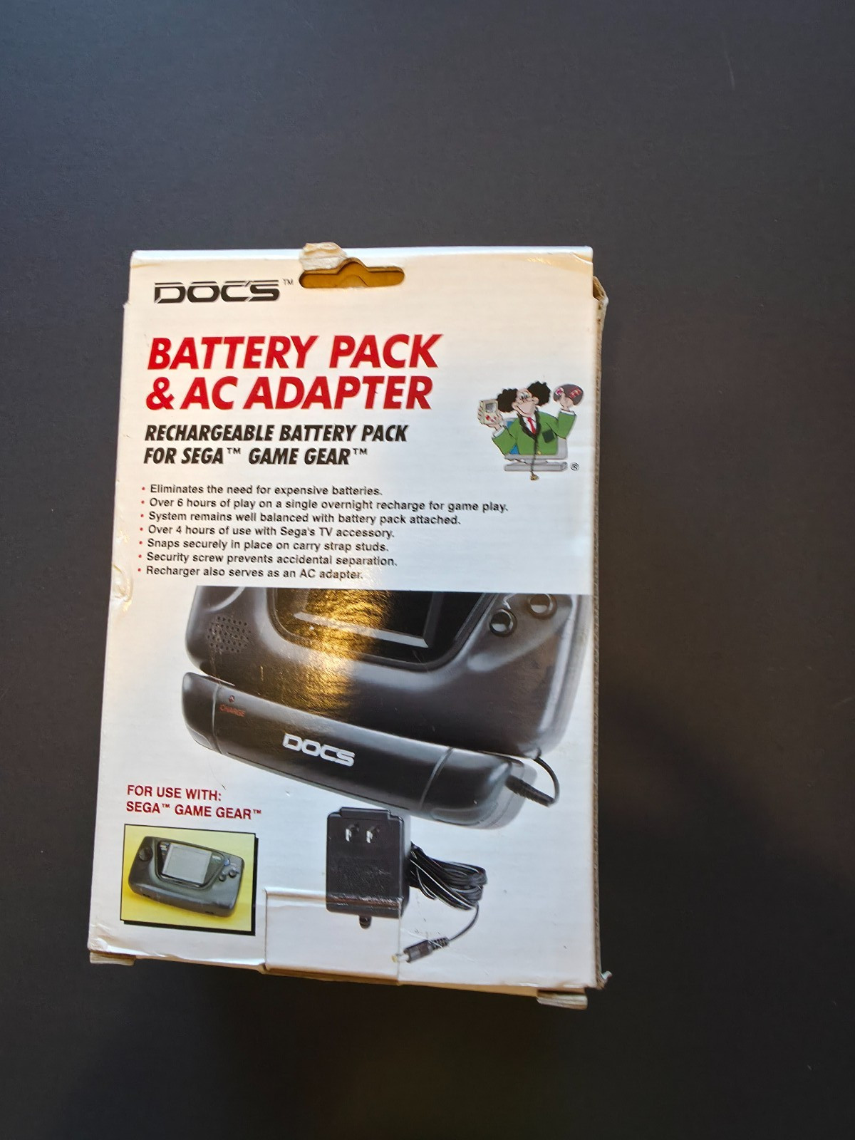DOCS Battery Pack For Sega Game Gear w/ Charger & Box Tested READ