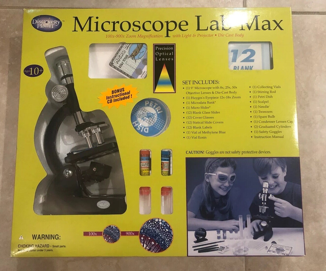 Discovery Planet Microscope Lab Max 100x-900x Zoom Magnif, Light Projector NIB