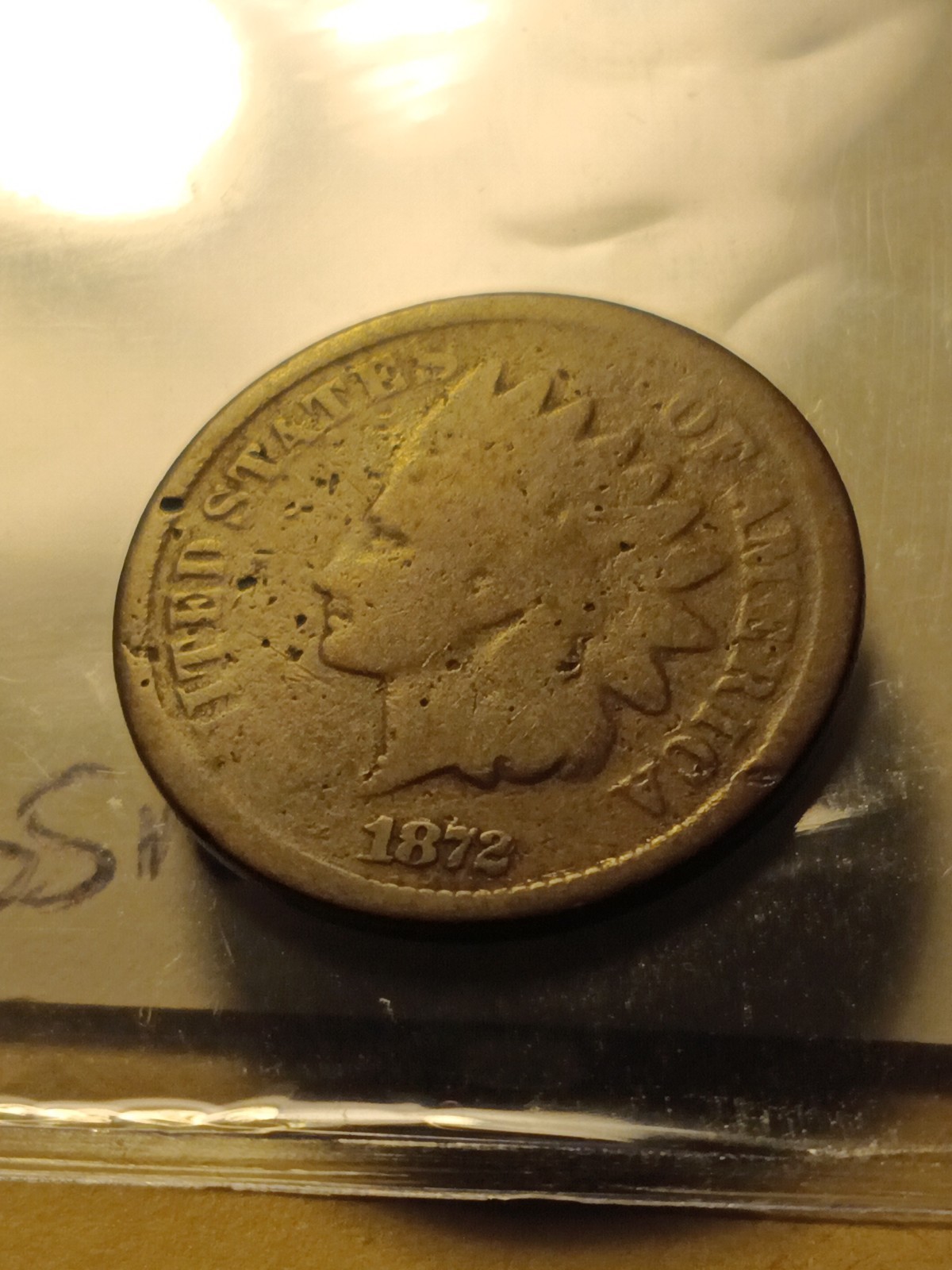 1872 Indian Head Cent Penny, Scarcer Date, Low Mintage