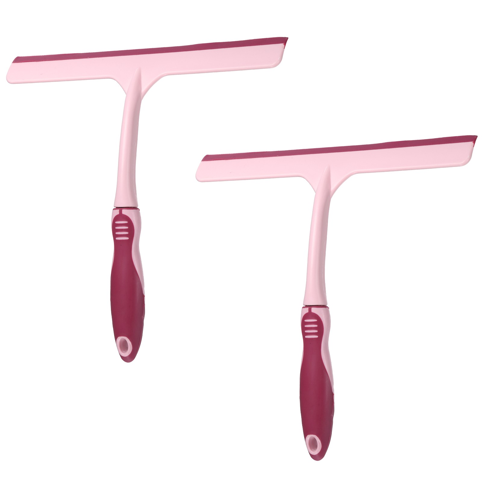 2 Pack 10 Inch Shower Squeegee for Glass Doors & Mirrors, Pink