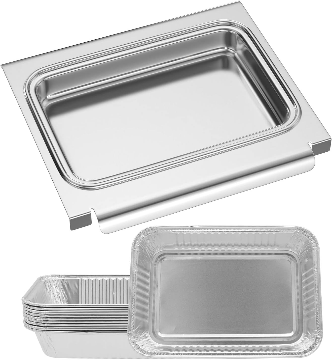 67047 Catch Pan Holder with Aluminum Drip Pans for Weber Spirit I&II 200/300