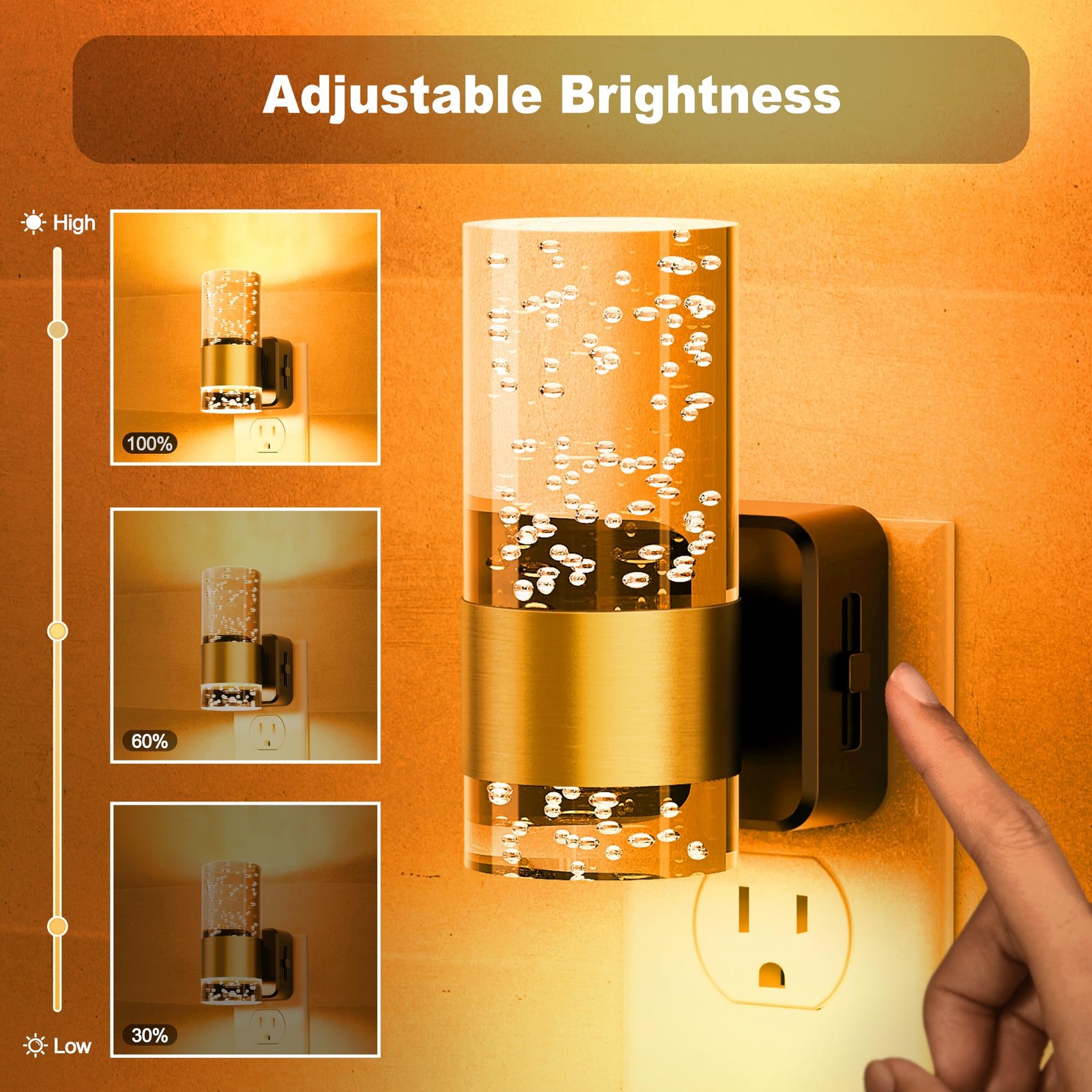 JandCase Night Light, Automatic Night Lights Plug into Wall, Dimmable LED Nig...