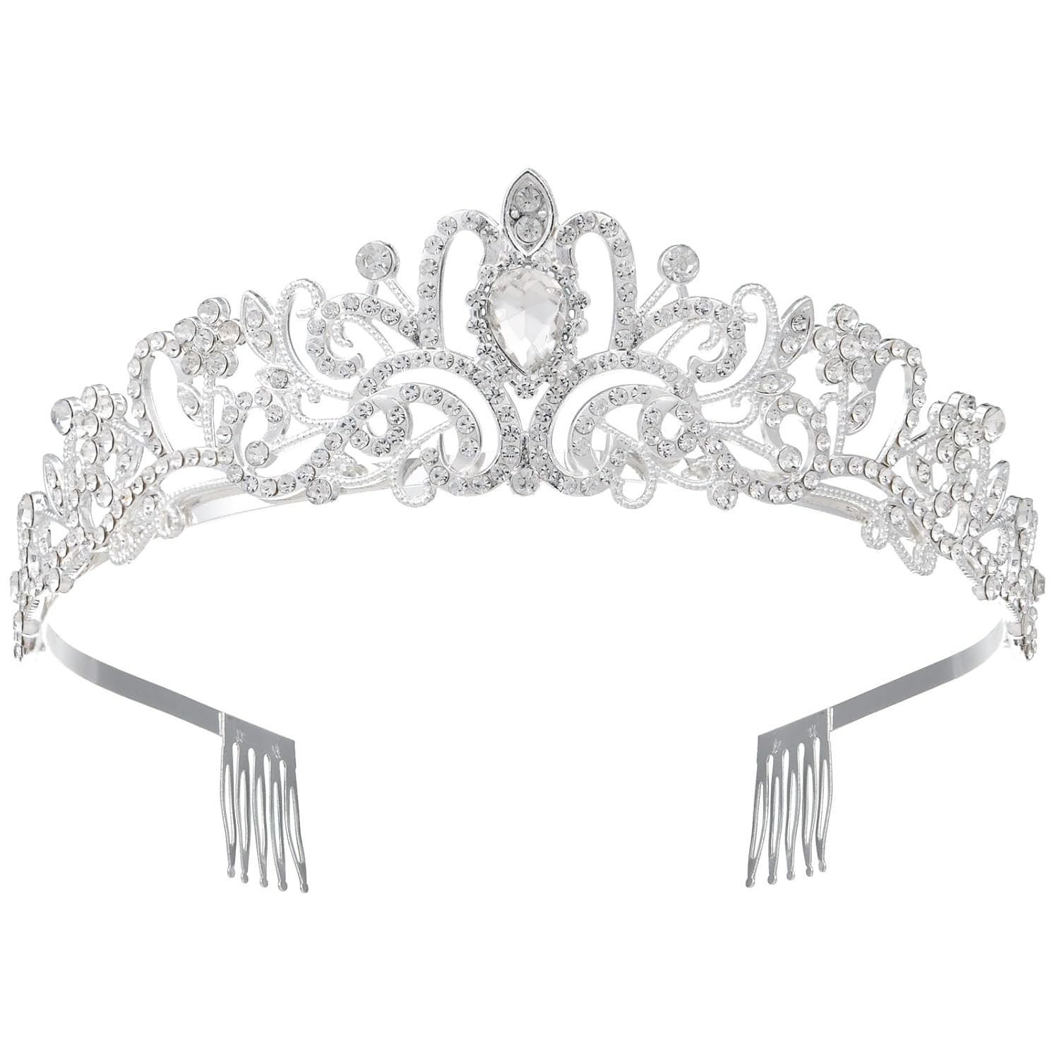 ZeroStage Crystal Tiara Crowns for Women, Girls, Bridal, Wedding, Prom, Pageant