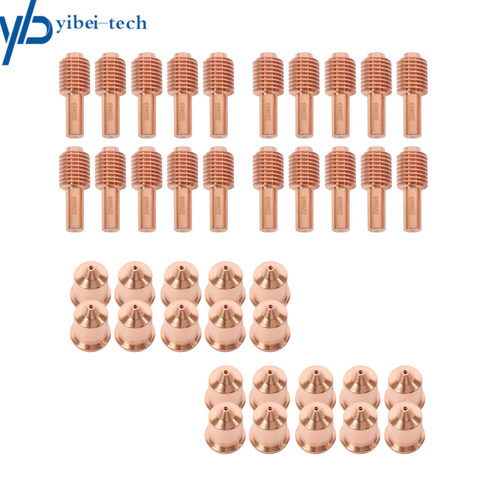 For 45 Plasma Consumables Cutting 20Pcs 220671 Nozzle and 20Pcs 220669 Electrode