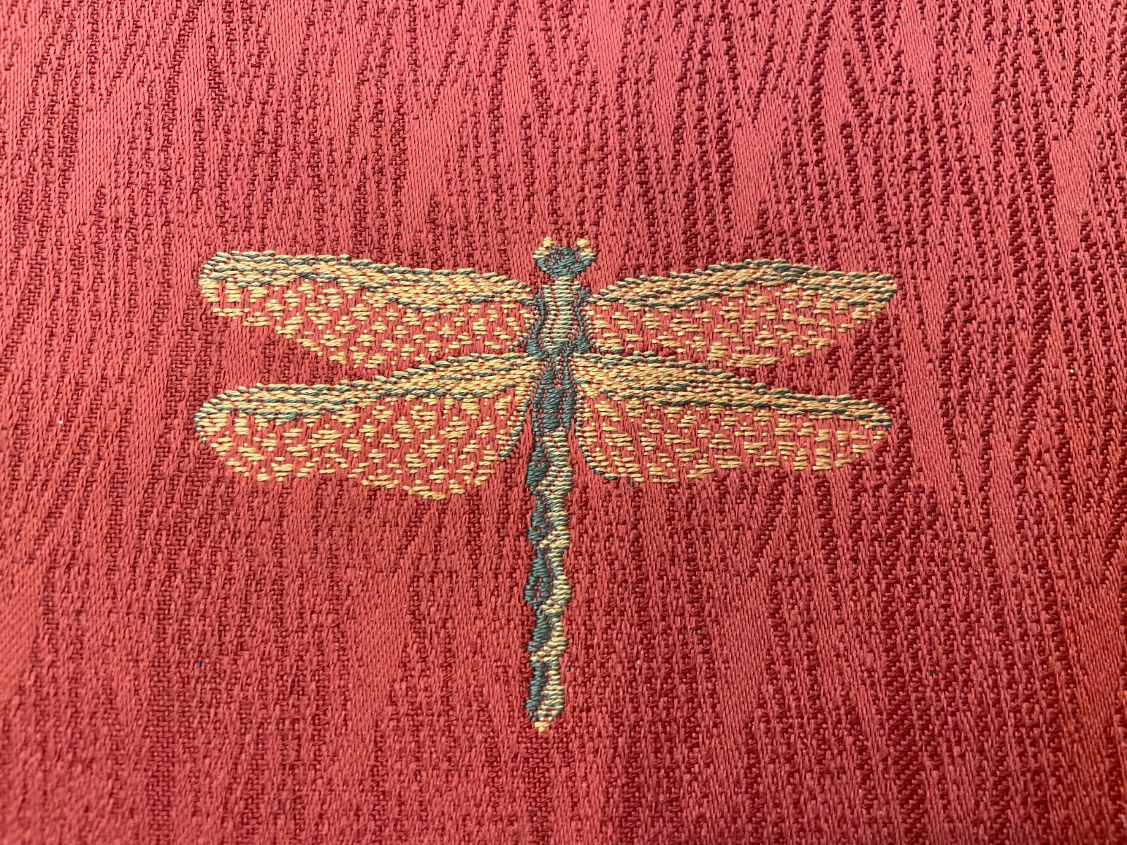 Upholstered bench with Dragonflies