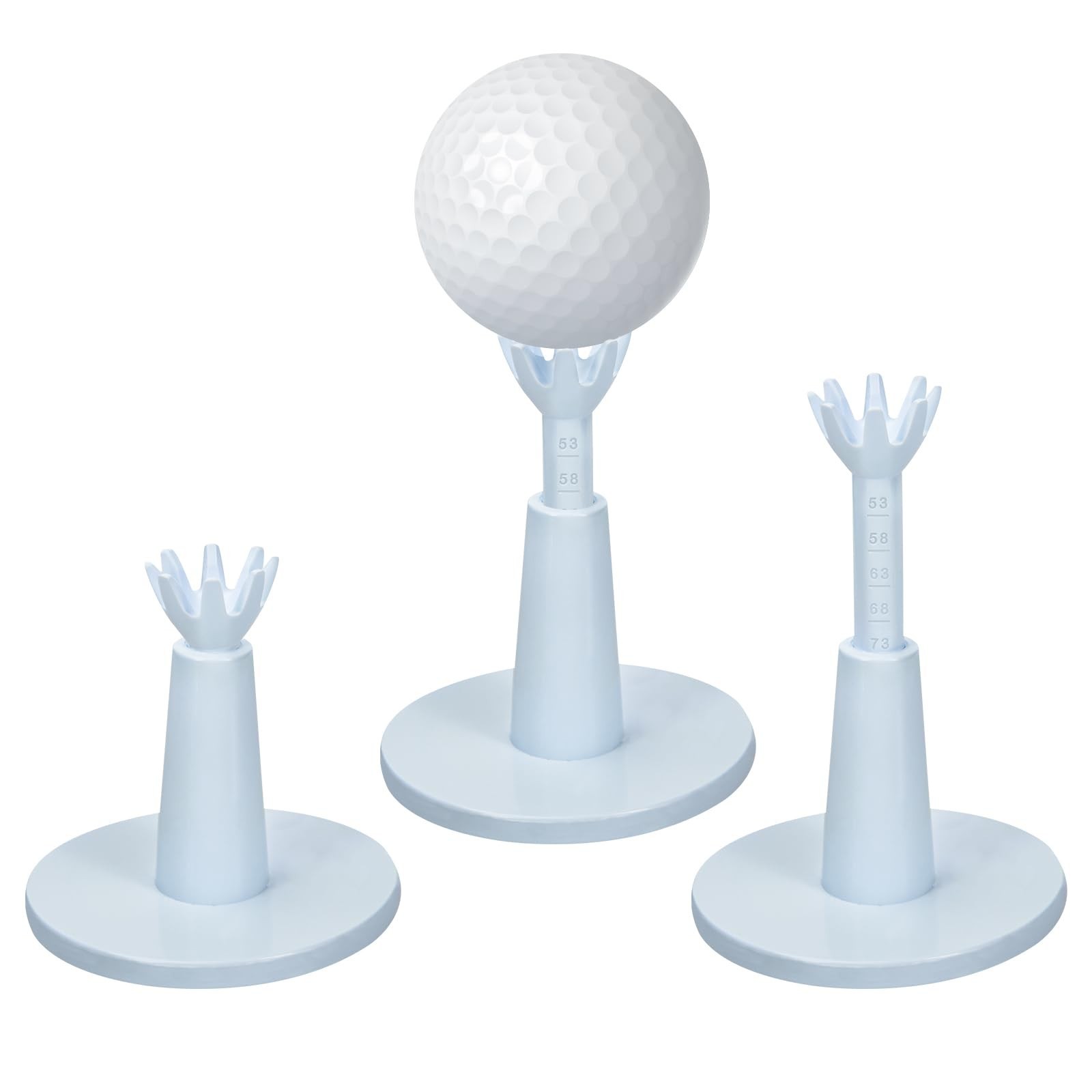 Adjustable Golf Tees - Unbreakable Rubber Golf Tees for Driving Range & Simul...