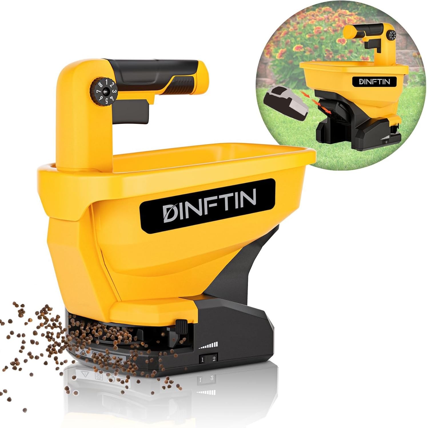 Battery Operated Spreader Compatible Dewalt 20V/60V Li-ion Battery Seed Spreader