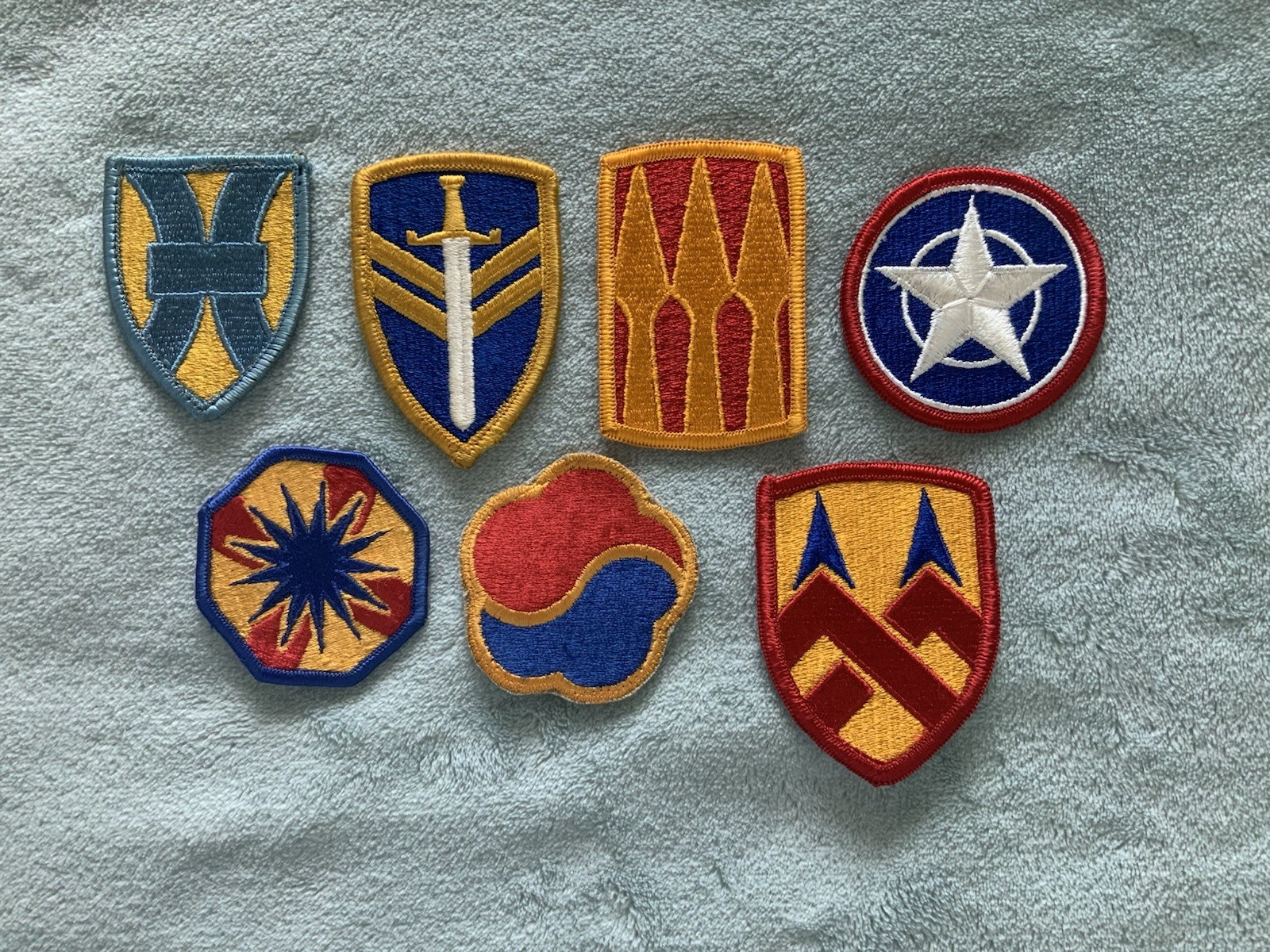 Vintage WWII Various Army Support Brigade Patches. 7 Patches