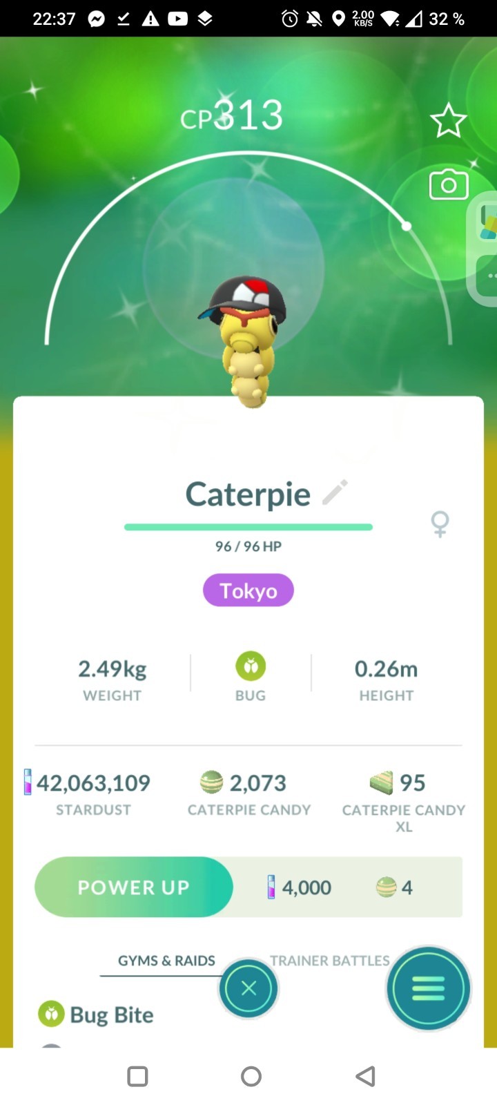 Shiny Caterpie PokeBall Hat Go Fest  M/F  ✨Pokemon Go✨