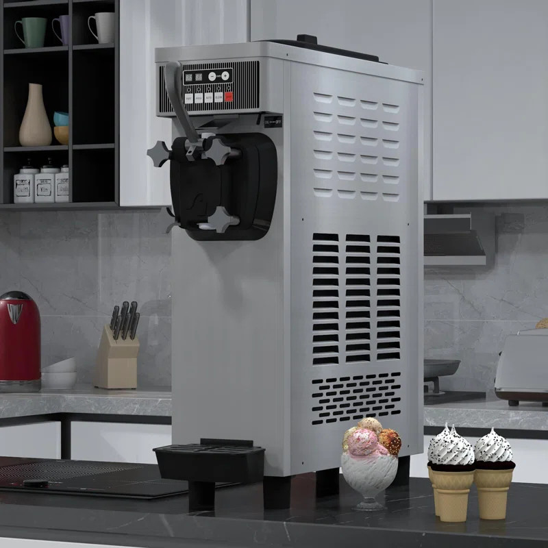 Soft Serve Ice Cream Machine LCD Touch Screen  Frozen Yogurt Sorbet Quick Freeze