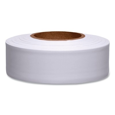 Taffeta Flagging Tape, 1-3/16 in x 300 ft, White Pack of 12 Presco TFW PVC White