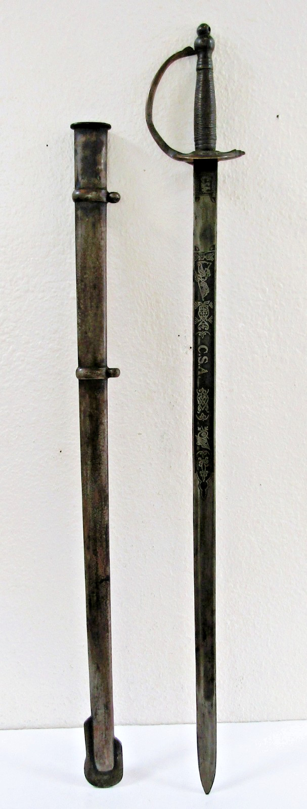 1861 CSA Civil War Redesign Reproduction Georgia Sword and Sheath