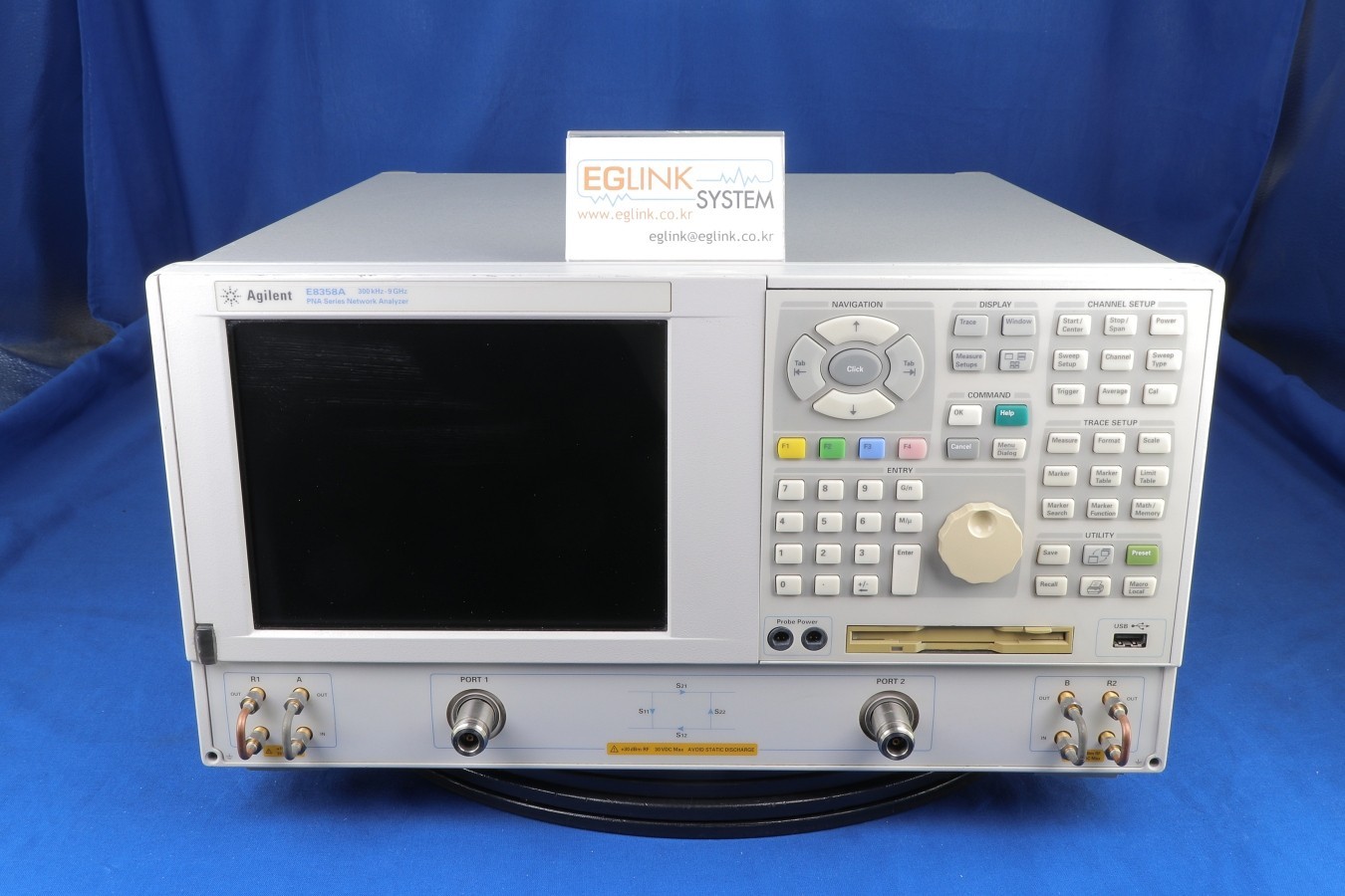 Agilent E8358A Network Analyzer PNA Win XP, 300KHz to 9GHz, opt 010(time domain