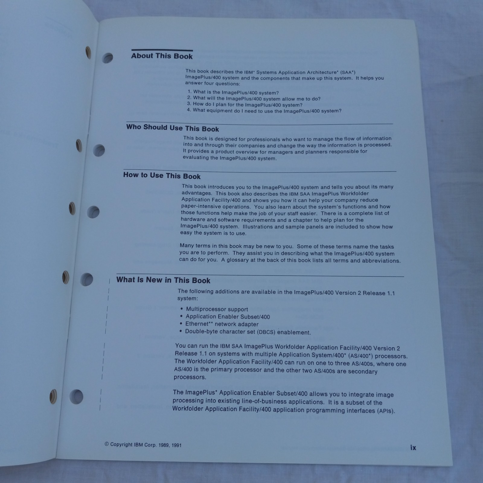 1991 2nd Ed IBM SAA ImagePlus GENERAL INFO MANUAL AS/400 Guide 64pg