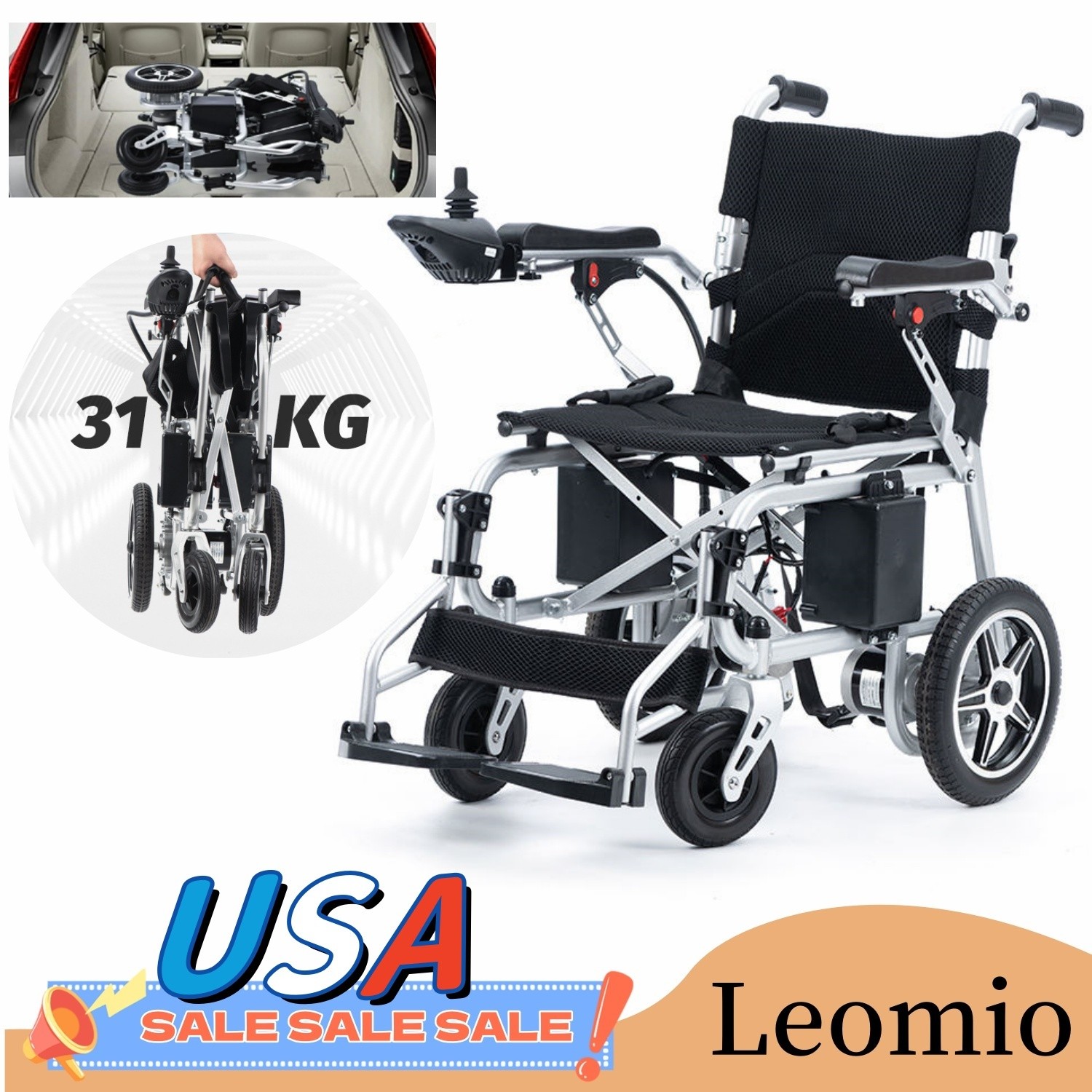 Easy Folding Adult Travel Light Weight Wheelchair Portable Electric Powerchair