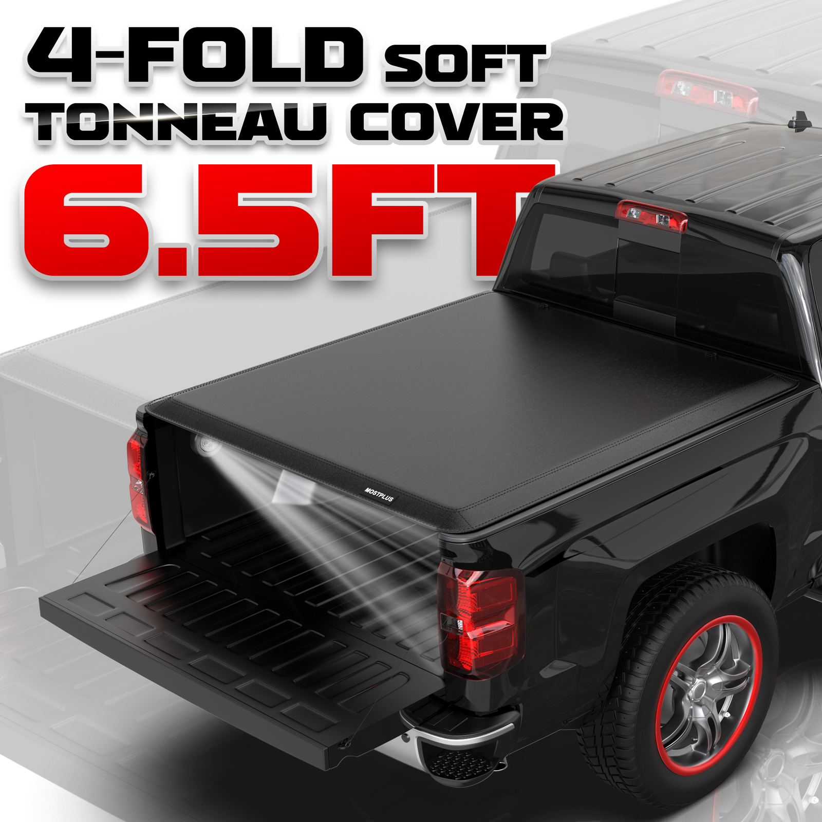6'5" Tonneau Cover 6.5ft for 2007-13 Chevy Silverado GMC Sierra 1500 Bed 4-fold