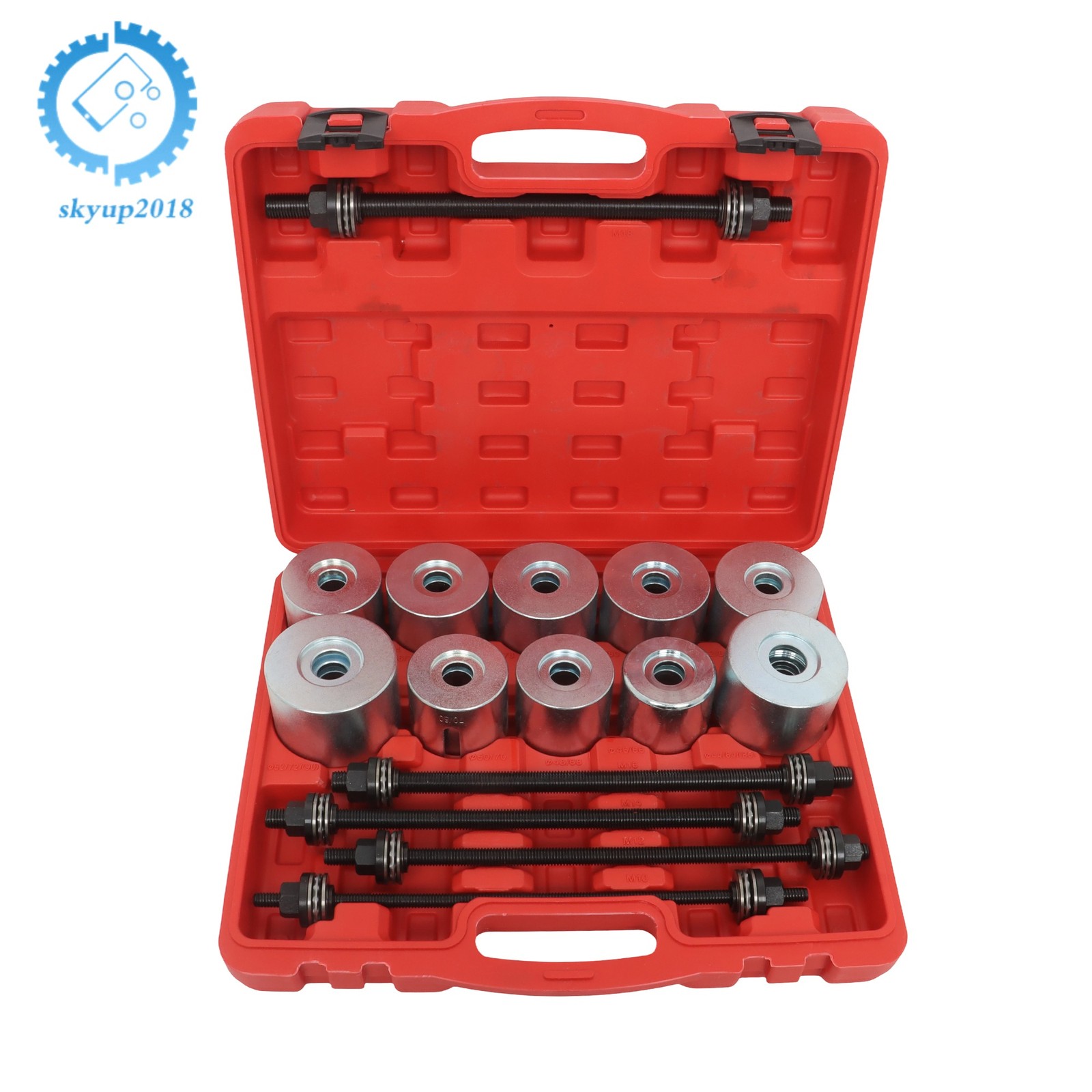 27Pcs Universal Press and Pull Sleeve Kit Bush Bearing Removal Insertion Tool