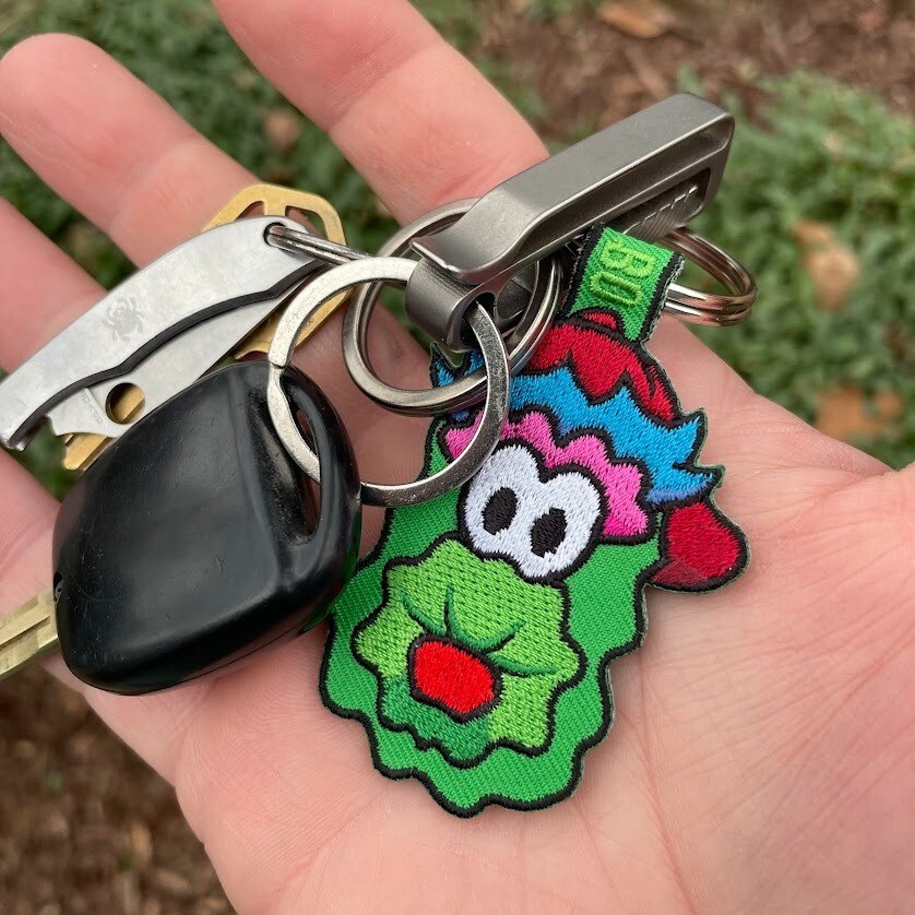 Philadelphia Baseball Mascot Green Embroidered Keychain - LOCAL ART