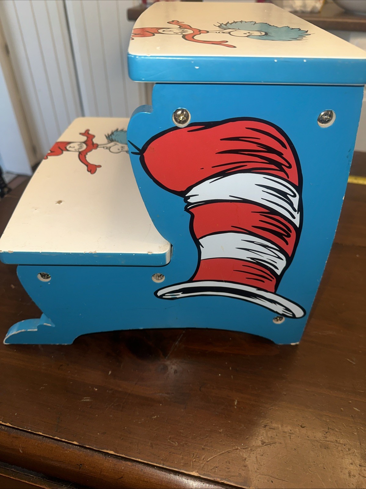 Vtg. Thing 1 Thing 2 Children’s Step Stool Used Good Condition See Photos