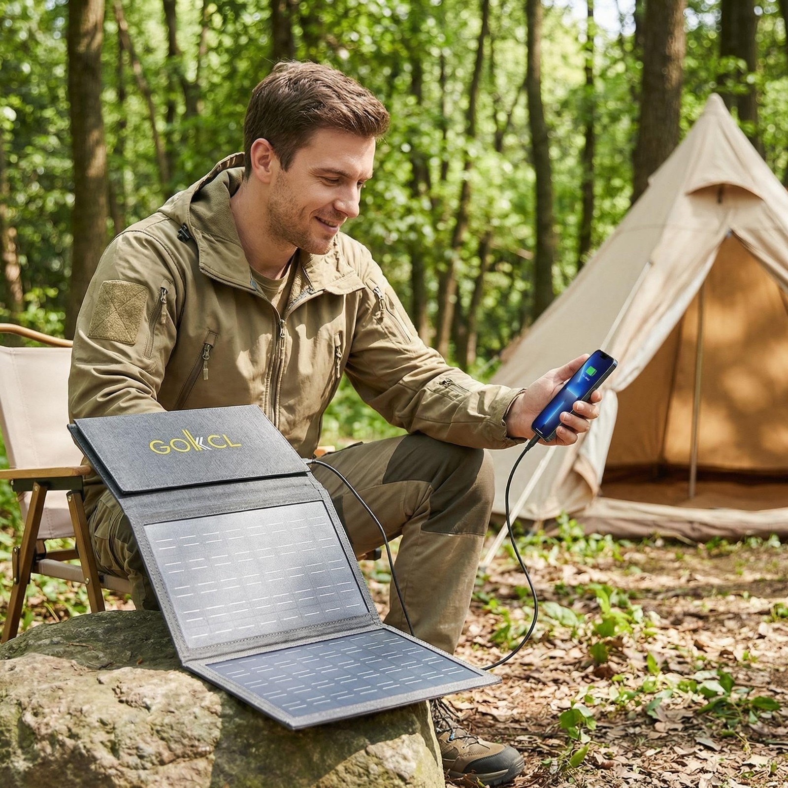 Quality Portable USB ETFE Solar Panel Folding Power Bank Outdoor Camping Hiking