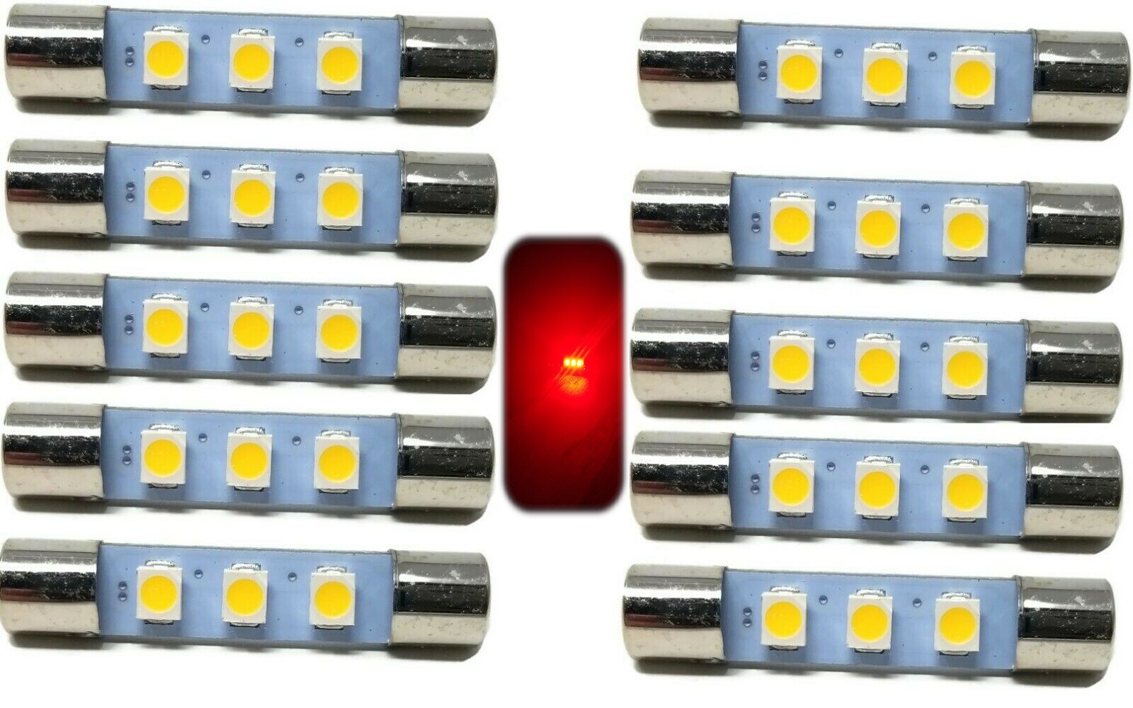 10 Red 29mm 8V Fuse Lamp LED Light Bulb Marantz Sansui Pioneer Kenwood