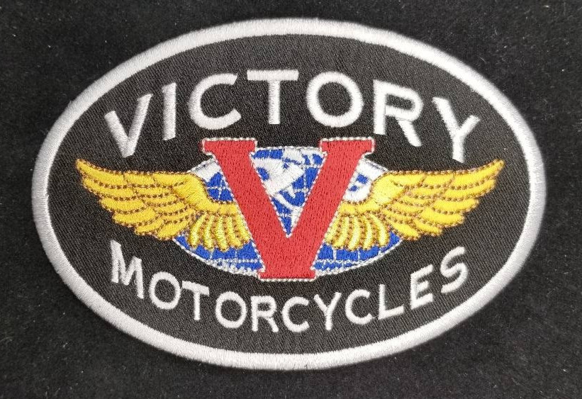 Victory Motorcycles Embroidered Patch Biker Logo Iron On Sew On approx 3.25x4.75