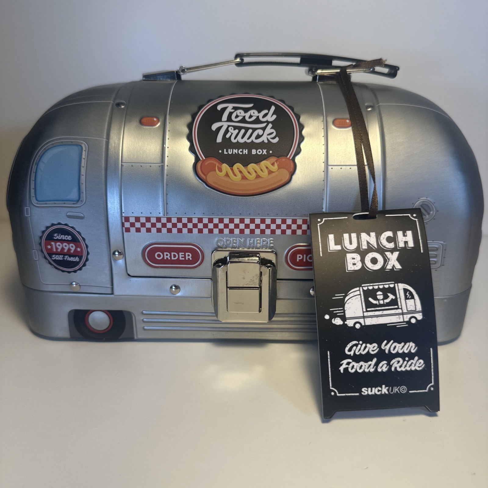 SUCK UK Novelty Tin Food Truck Lunch Box | Camper Truck Shaped New W/Tag