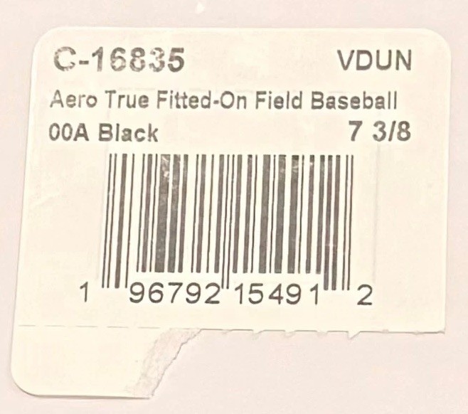 Nike True Vanderbilt Commodores Baseball Black On-Field Fitted Aero Hat 7 3/8