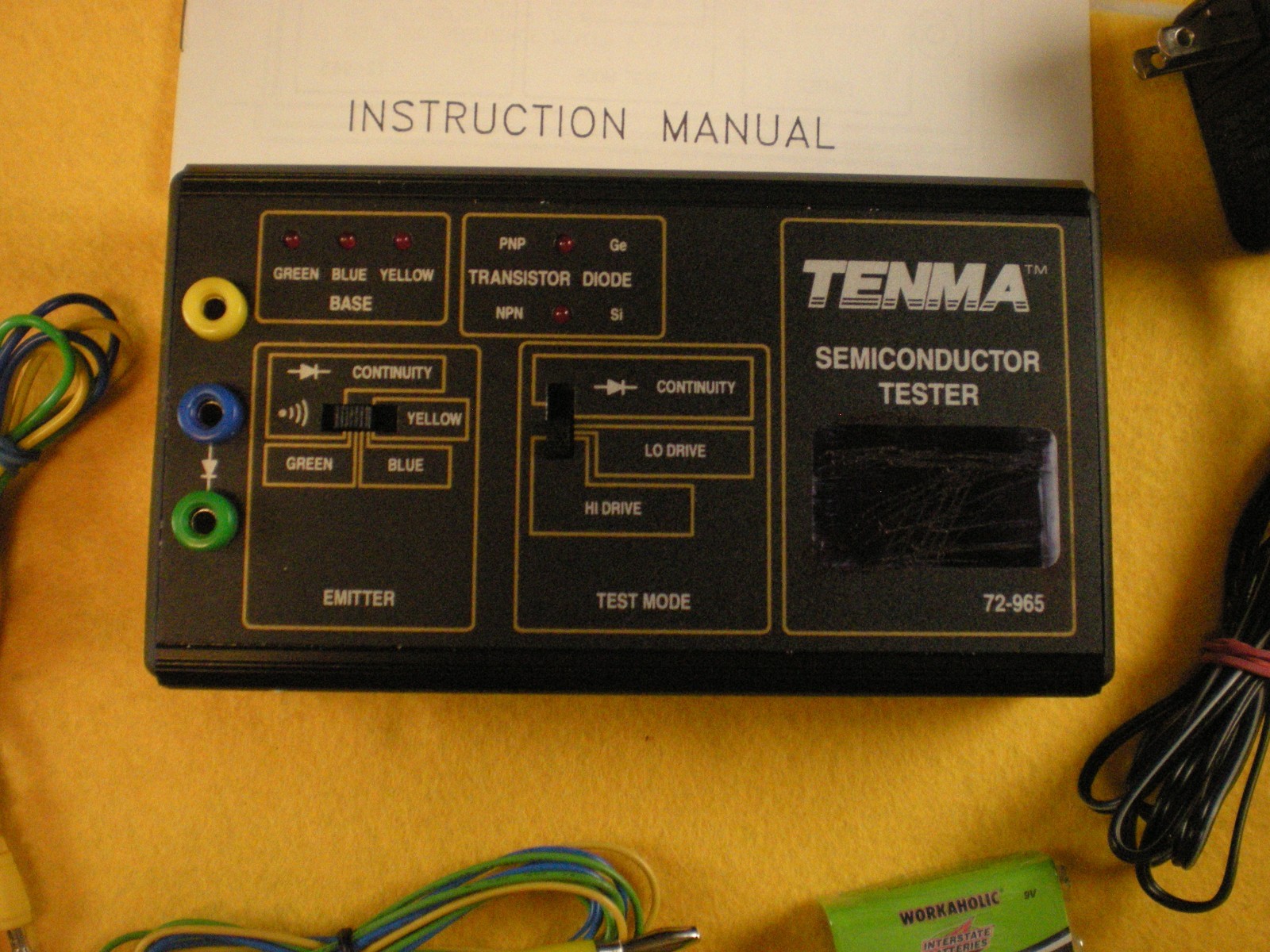 Tenma Semiconductor Tester Model 72-965, Leads, Manual + Extra (SEE DESCRIPTION)