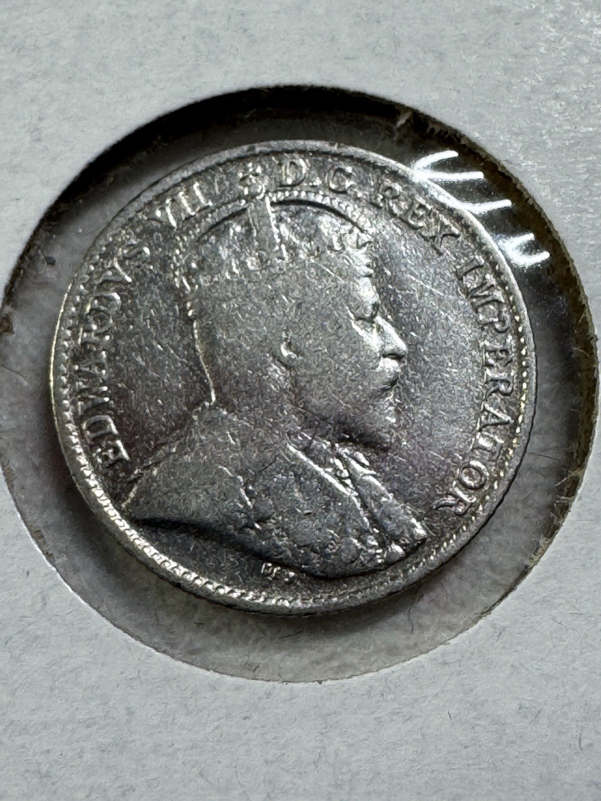 1905 Canada 5 Cents Small Silver Coin Cleaned