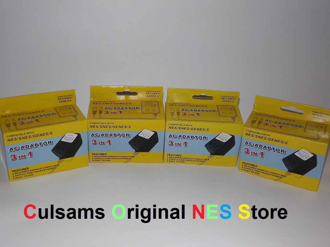4 Lot Nintendo NES, Super Nintendo SNES, Genesis 3 IN 1 AC Power Adapter Supply