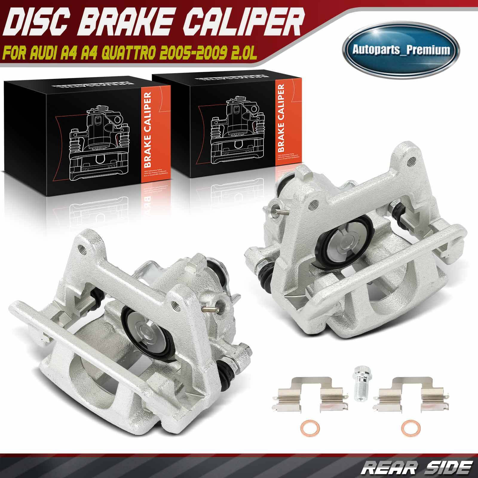 2x Rear Left & Right Brake Caliper with Bracket for Audi A4 A4 Quattro 2005-2009