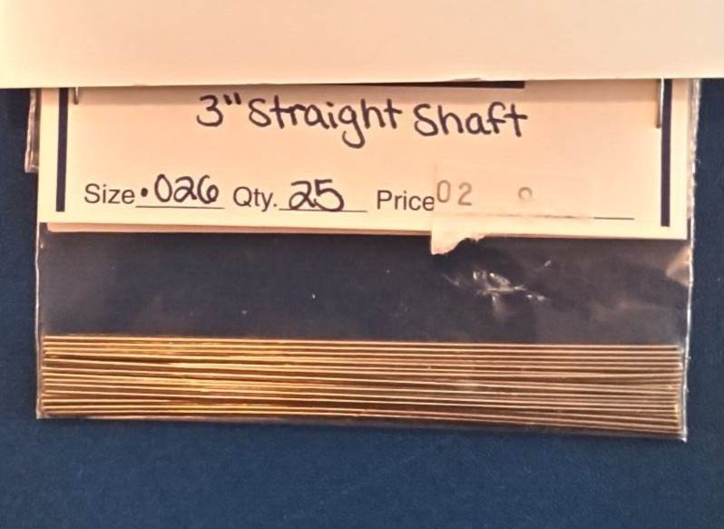 25 STRAIGHT STAINLESS STEEL LURE SHAFT WIRE FORMS 3"