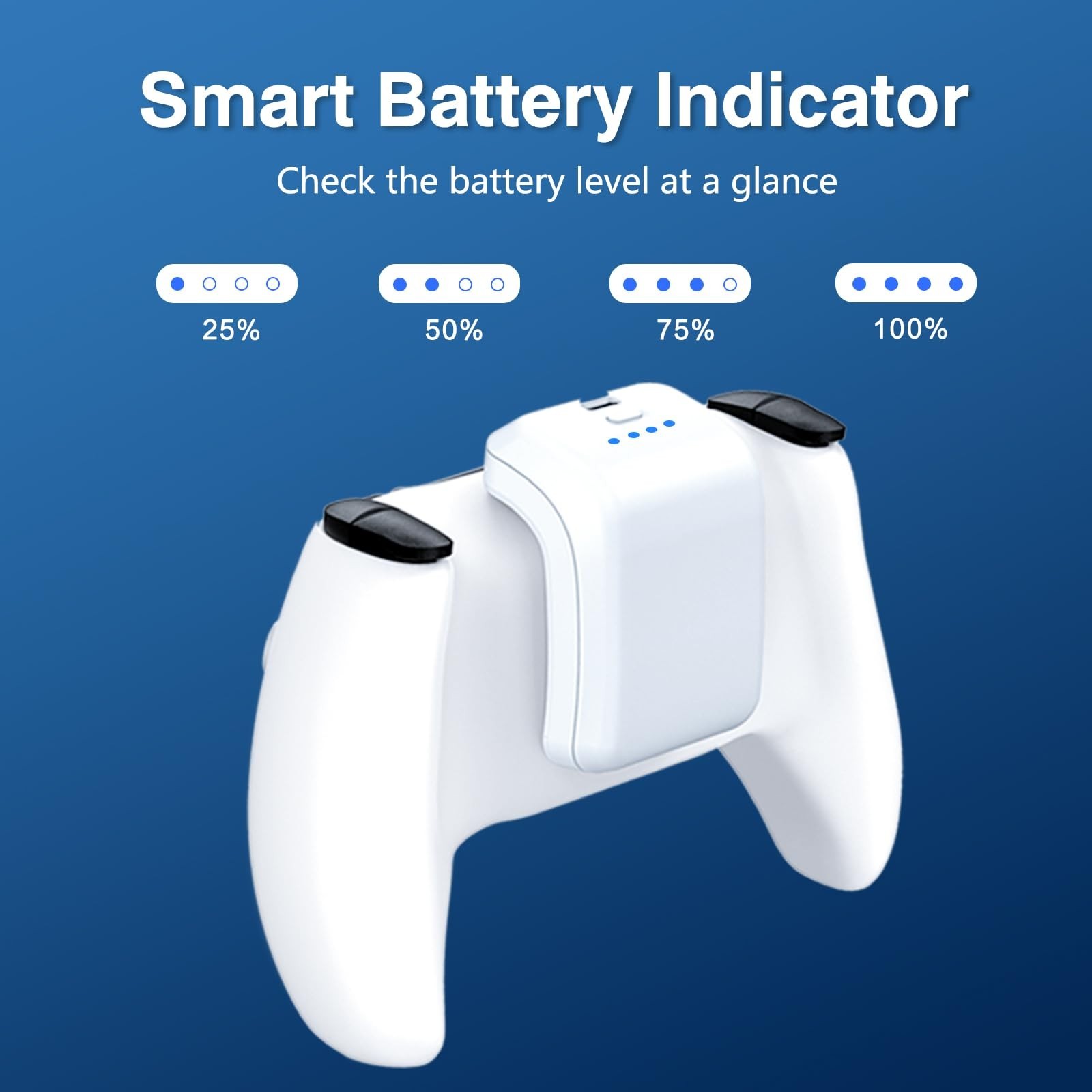 2X 3000mAh PS5 Controller Battery Pack - External Replacement & USB-C Charger