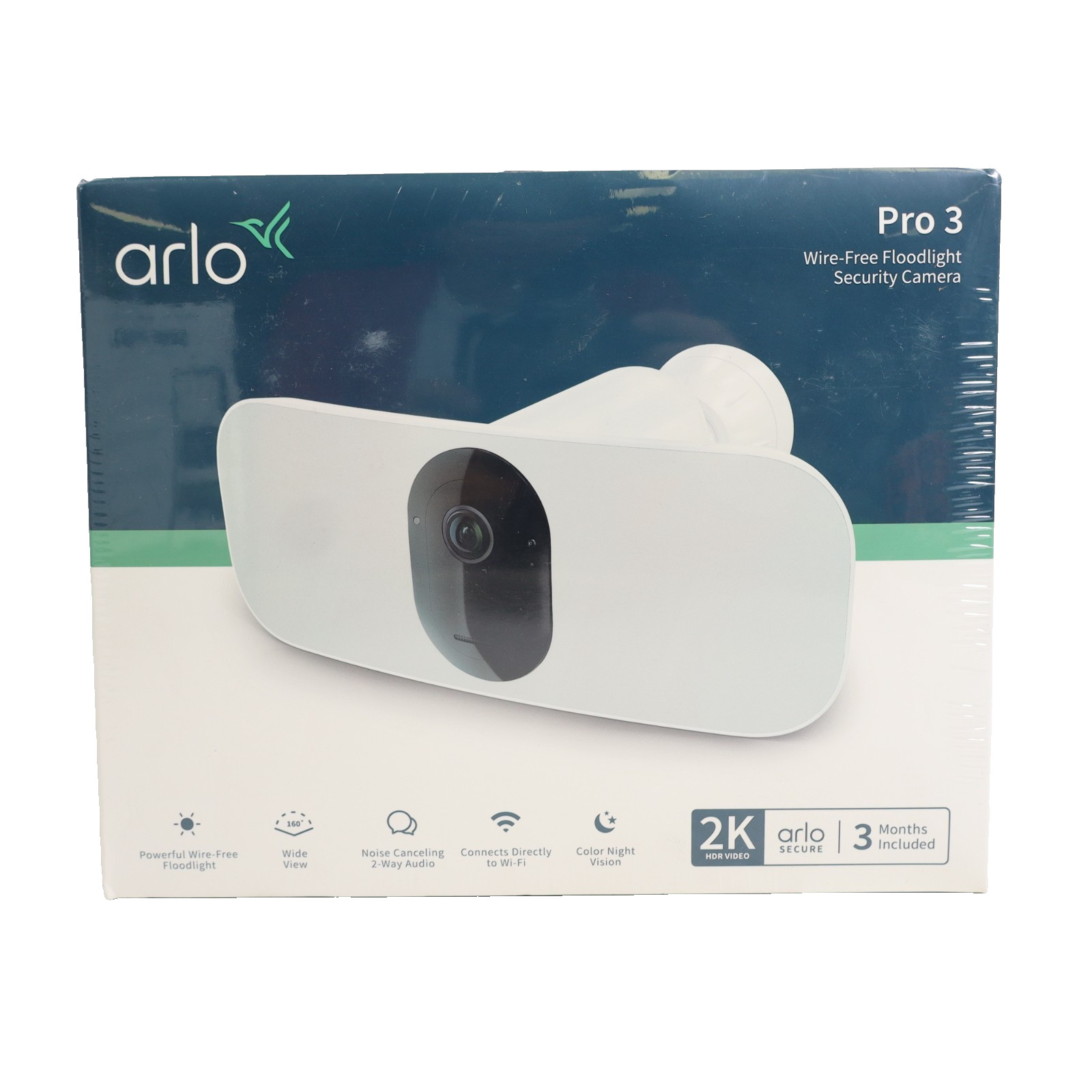 Arlo Pro 3 Floodlight Security Camera Wireless Outdoor 2K WiFi FB1001-100NAS