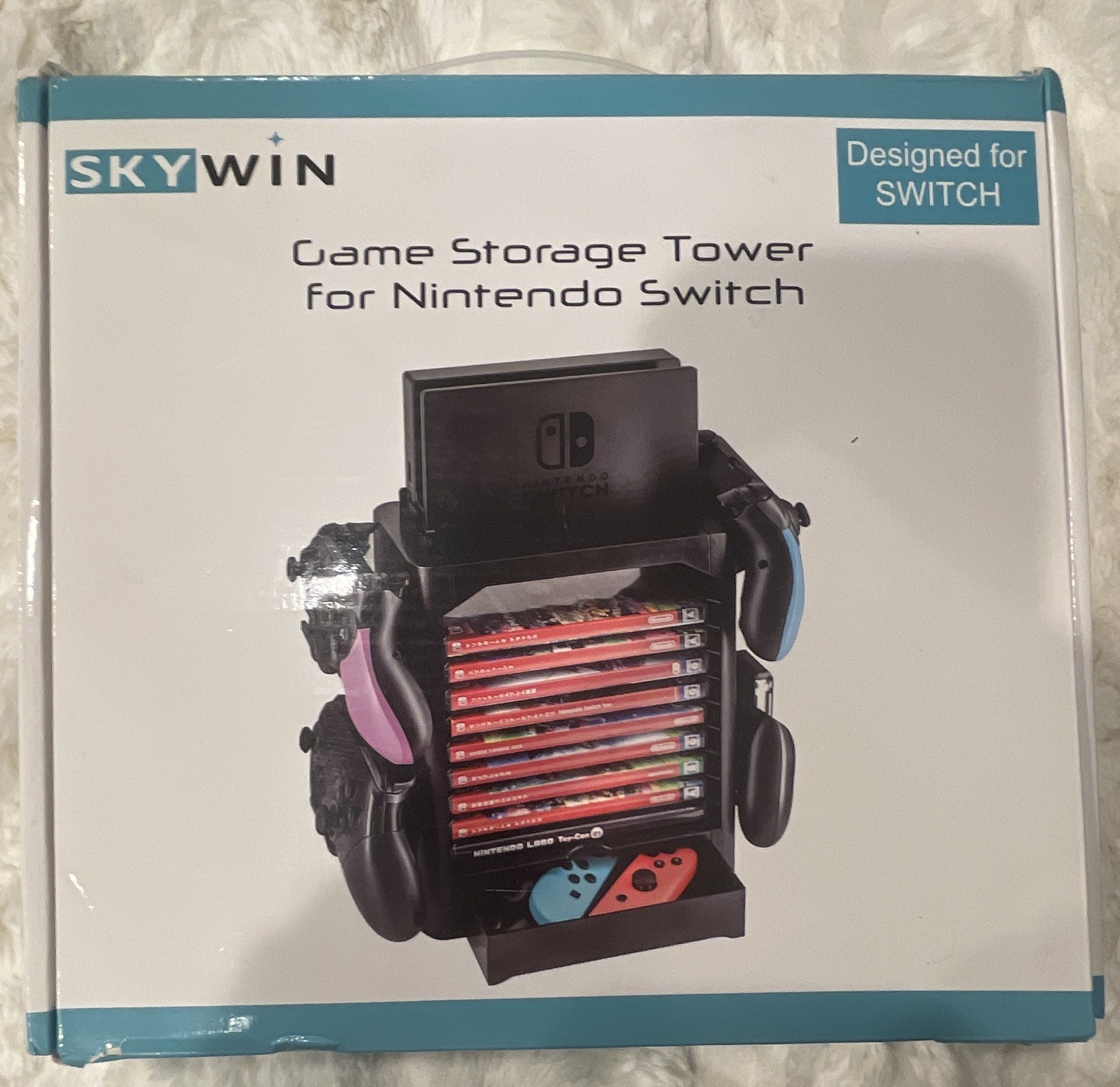 SKYWIN Game Storage Tower Stand for Nintendo Switch, Black