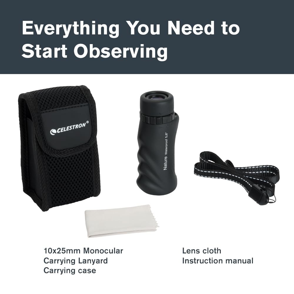 Celestron – Nature 10x25 Monocular – Ideal for 10 x 25 Monocular, Black