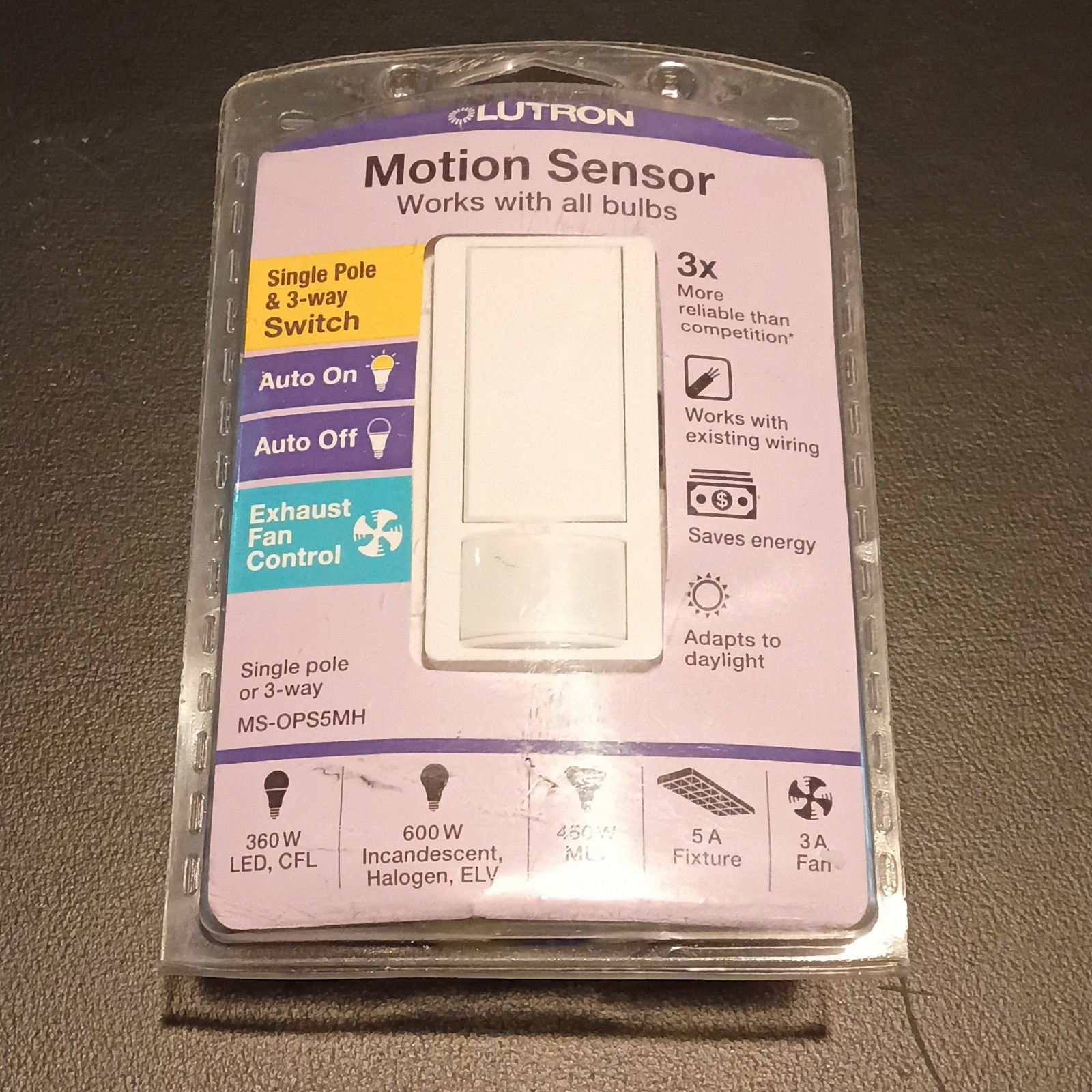 Lutron MSOPS5MHWH 5A Occupancy Sensor Switch - Maestro White