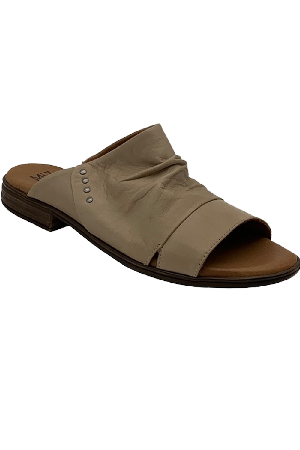 Miz Mooz Leather Slide Sandals Dandelion Cream