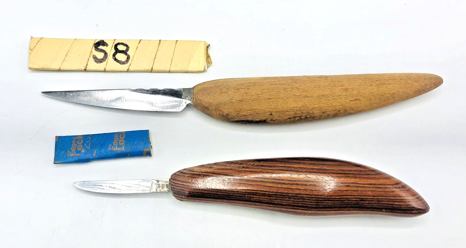 Lot 2 WOOD CARVING KNIFE SET WOODCARVING KNIVES CUSTOM Rare Whittling Blade Duck